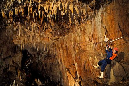 Take a zipline through St. Benedict's Cavern